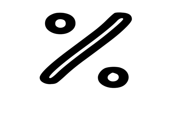 Bold Outlined Comic Mono Symbol Percent