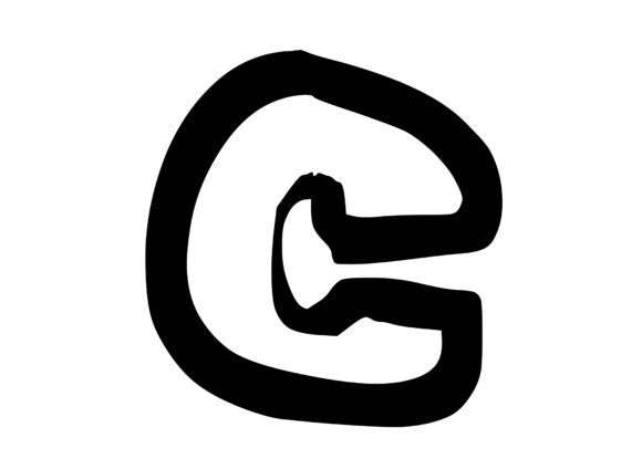 Bold Punk Hand Drawn Mono Letter C for Creative Graphics