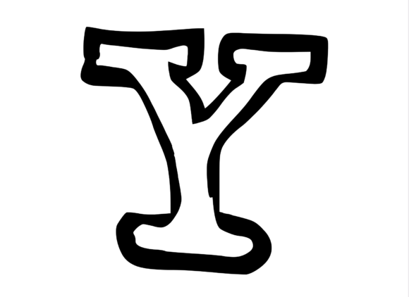 Bold Punk Hand Drawn Mono Letter Y