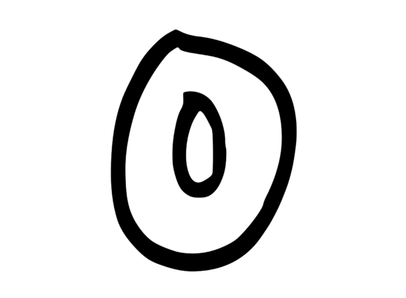 Bold Punk Hand Drawn Mono Number 0