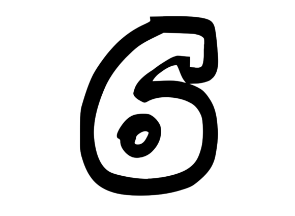 Bold Punk Hand Drawn Mono Number 6: A Creative Graphics Asset
