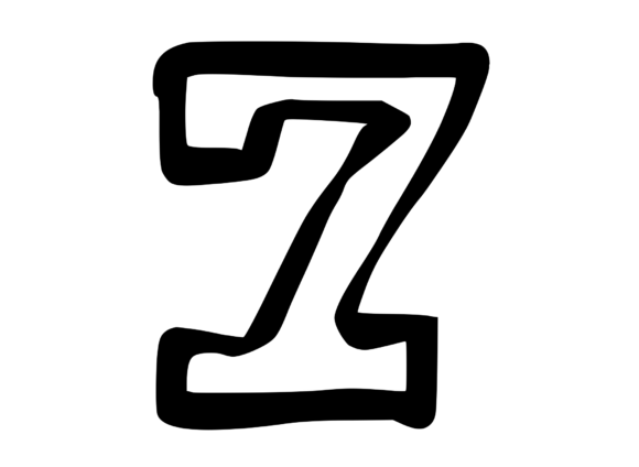 Bold Punk Hand Drawn Mono Number 7: A Graphic for Creative Crafts
