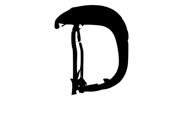 Bold Rotten Decaying Mono Letter D for Creative Crafts and Graphics