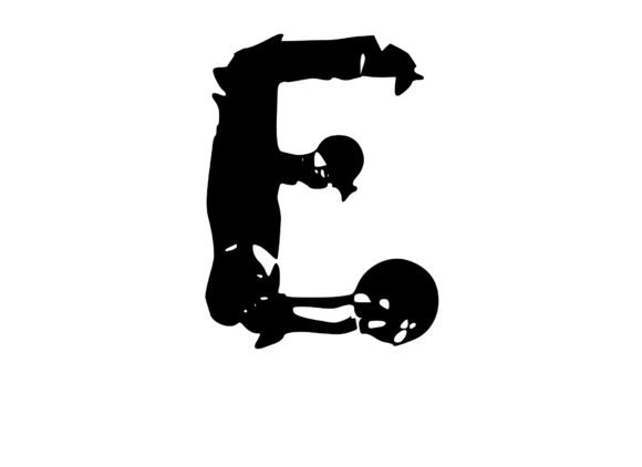 Bold Rotten Decaying Mono Letter E for Graphics and Crafts