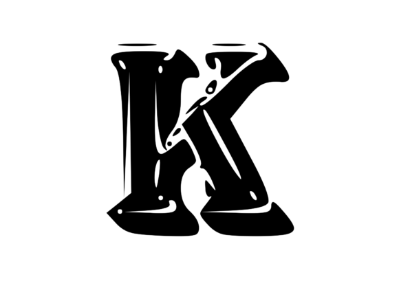 Fun Whacky Playful Mono Letter K V.1