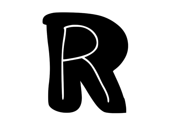 Funky Bold Skeleton Letter R: A Creative Embroidery Gem