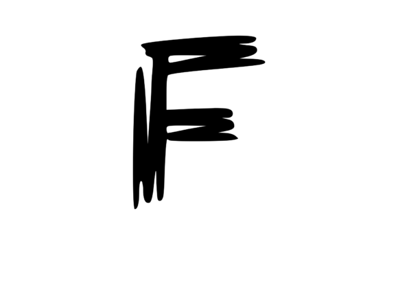 Old Brush Stroked Mono Letter F for Graphics and Crafts