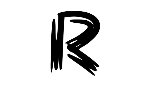 Old Brush Stroked Mono Letter R for Local Business Graphics