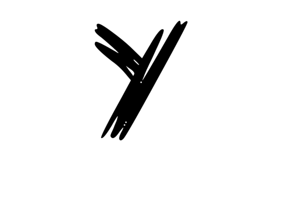 Old Brush Stroked Mono Letter Y for Modern Crafts and Graphics