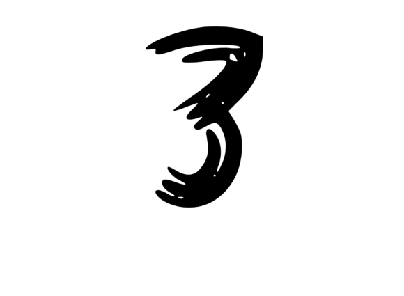 Old Brush Stroked Mono Number 3: A Versatile Graphics and Crafts Asset