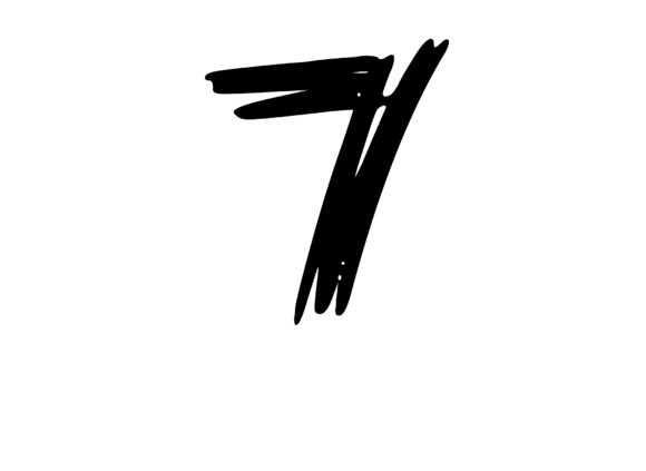 Old Brush Stroked Mono Number 7 for Creative Graphics