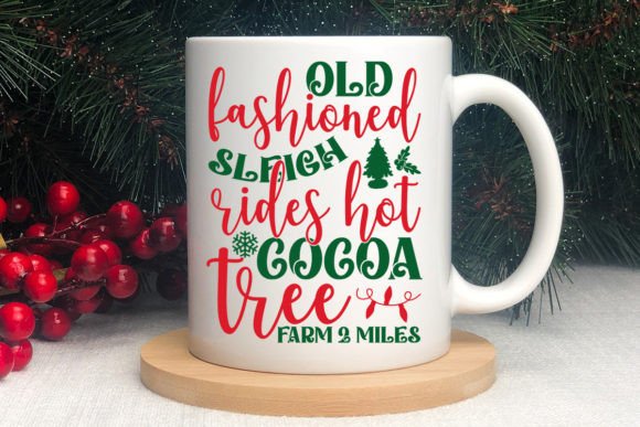 Old Fashioned Sleigh Rides Hot Cocoa Tre: A Festive Graphics Asset for Crafts