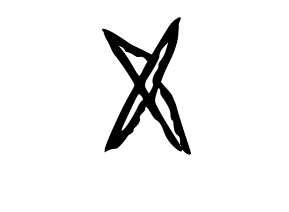 Rough Urban Zine Skater Mono Letter X for Crafts & Graphics